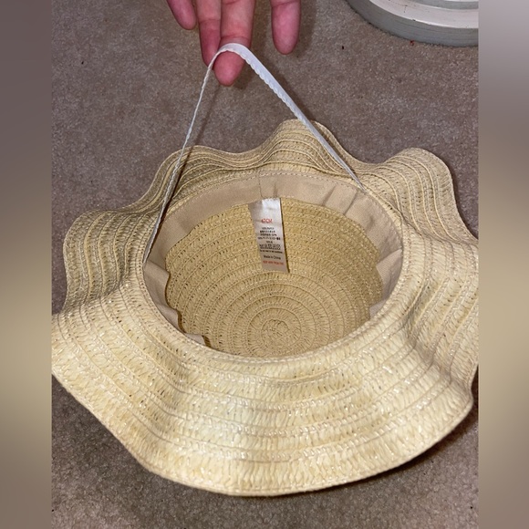 Kids woven straw sun hat with ribbon 41 cm size - Picture 4 of 8